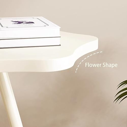 Miniatura 7 de Gdrasuya10 Mesa auxiliar con forma de flor para sofá, mesa auxiliar de 2 niveles, mesa de sofá blanca, bandeja de sofá, mesa auxiliar linda, mesa de
