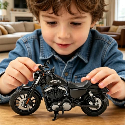 Image of costume Motorcycle Model, Detailed Motorbike Replica for Collectors, Dirt Motorbike with Movable Parts, Mini Motorbike for Display and Play, Black Finish, 17.5x9.5 cm Dimensions