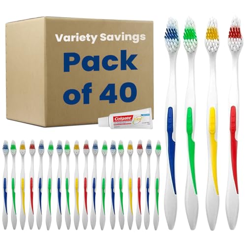 Variety Savings 40 Soft Toothbrushes Bulk Wholesale