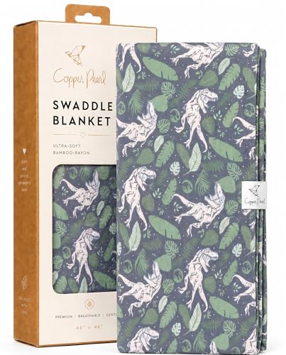 Image of Copper Pearl Swaddle Blankets for Newborns | Soft Stretchy Receiving Blankets for Boys and Girls | Large 46 x 46 Inch Baby Blankets | Lightweight and Breathable Swaddles | Jurassic Park