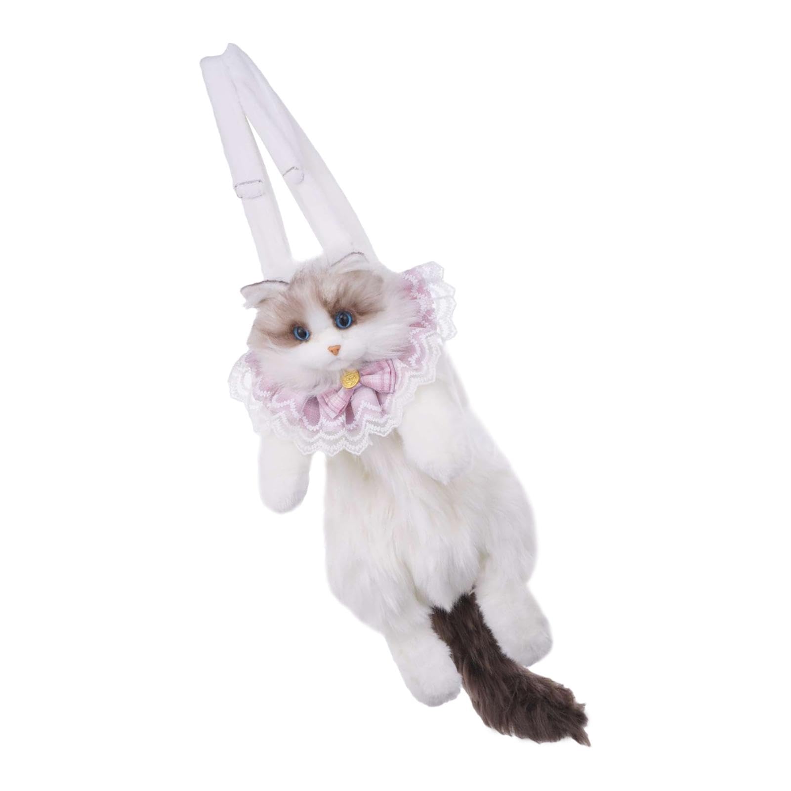 Stofftier-Rucksack, Plüsch-Katzen-Rucksack, Plüsch-Katzentasche, miękkie poduszki na ubrania dla dzieci, buty do rzucania lalek, pluszak-lalki, wygodna torba na kółkach dla dzieci