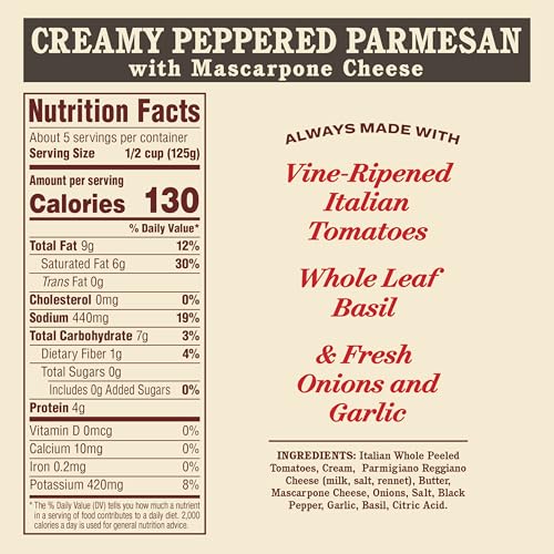 Image of Rao's Homemade Creamy Peppered Parmesan with Mascarpone Sauce, 24 Oz Jar