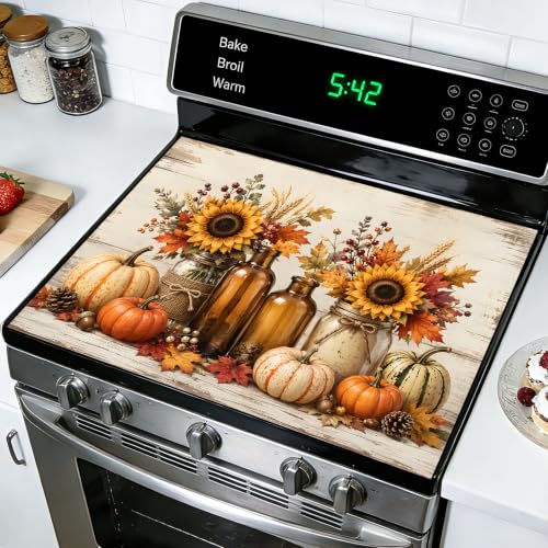 Image of Stove Guard Mat for Electric Stoves -Heat-Resistant Protector, Non-Slip Kitchen Counter Mat Stylish Kitchen Decor (Autumn)
