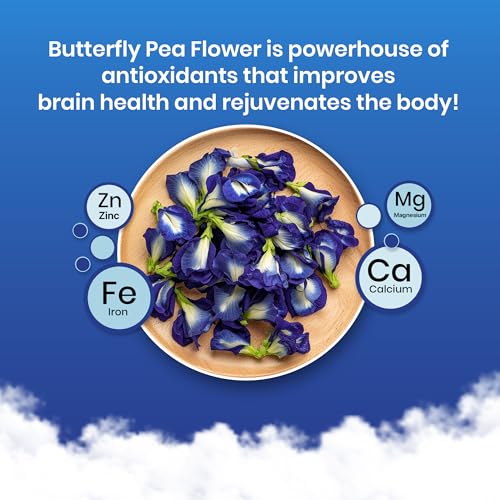 Image of BLUE TEA - Butterfly Pea Flower Tea - 25 Tea Bags (Pack of 2) Plant Based | Weight Management | Antioxidant Rich | Shankhpushpi | Caffeine Free - Flower Based | Single Tear Box | Easy Pull Sachets