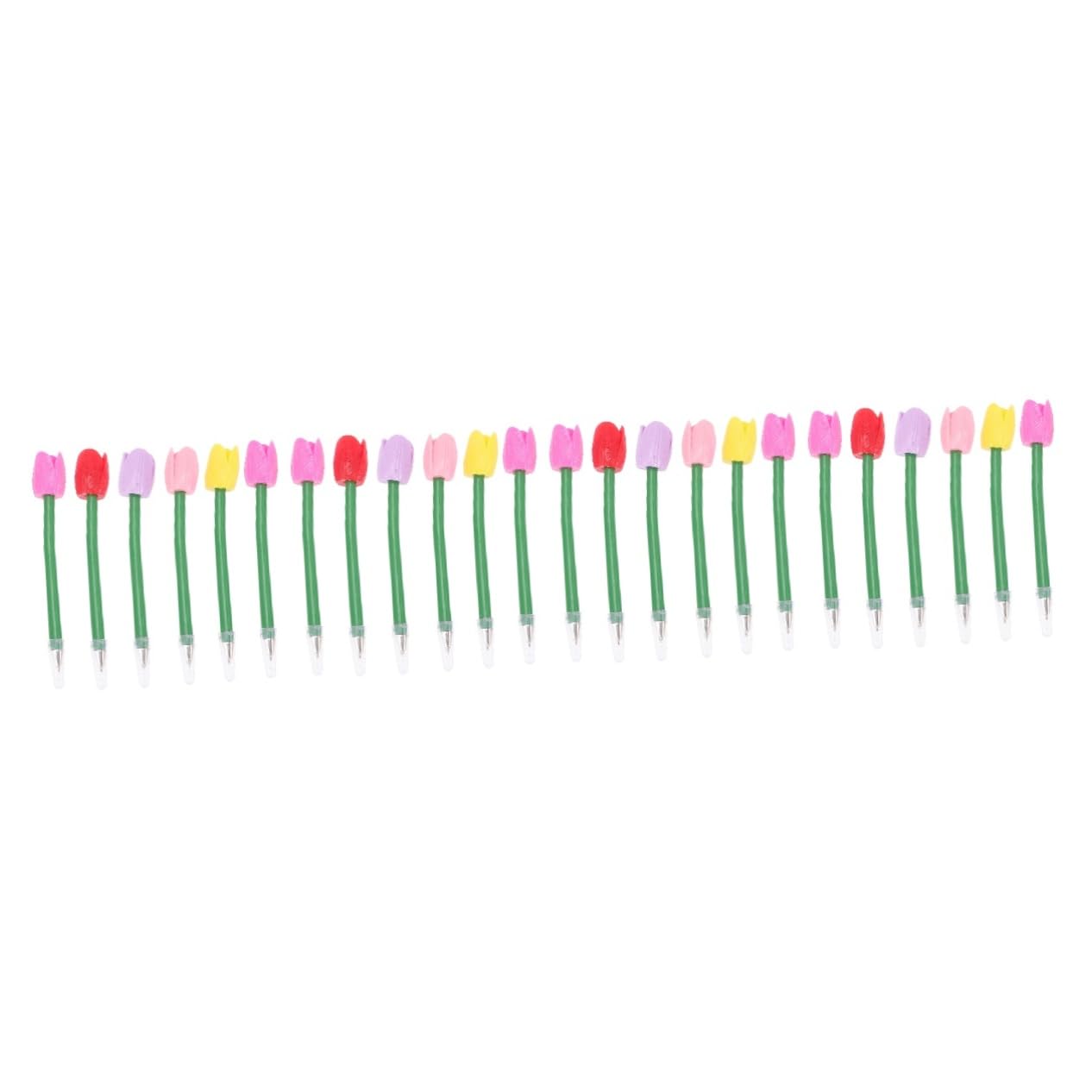 4 Ensembles Stylo À Bille Tulipe Stylo Rose Stylos À Fleurs Changeant De Couleur Gel Décoratif S'agiter Stylos À Bille De Couleur Rétractable Stylos Roses Plastique 6 Pièces * 4