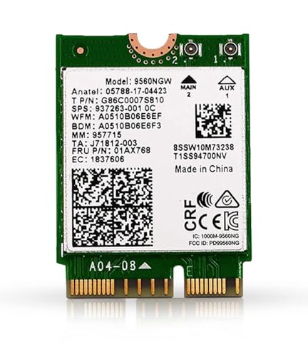 Récepteur WiFi AC 9560 pour corriger les lenteurs réseau PC portable Intel Gen 8/9