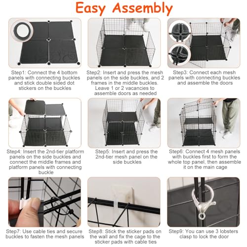 KOCASO Gaiola para gatos de 2 camadas com escada, cercadinho interno para gatos - Caixa espaçosa par