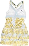  adidas Damen Kleider by Stella McCartney Barricade Dress Caroline Wozniacki, Weiß, Gelb, Hellgrün, 36