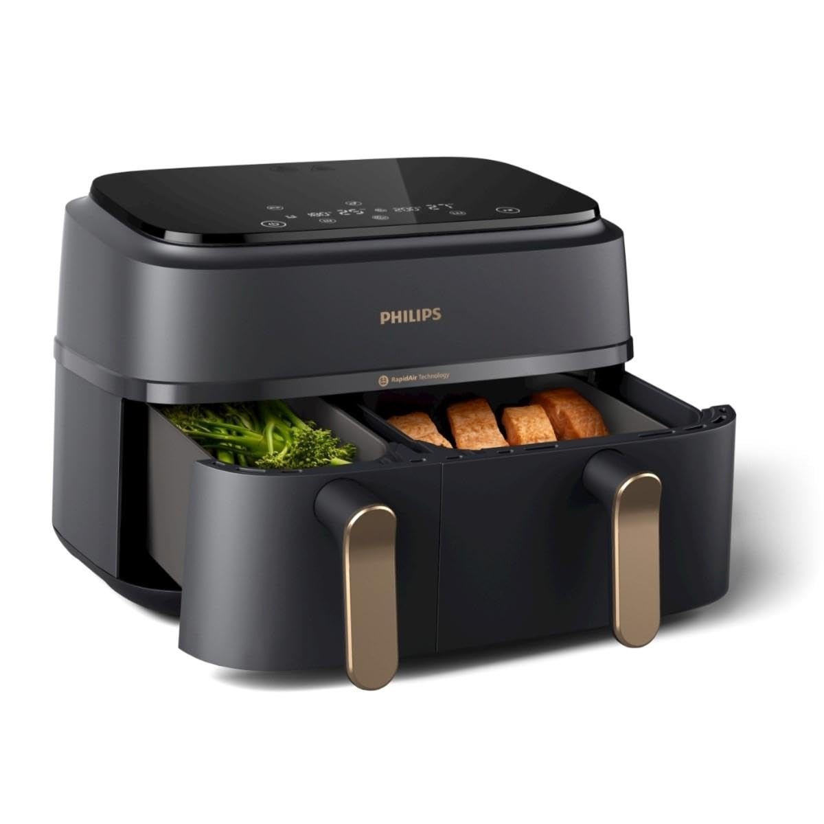 Philips Airfryer Dual Basket 3000 Series Heißluftfritteuse – 9 L, 2 Körbe (NA352/00)