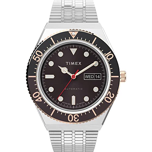 Timex 40 mm M79 Automatic Stainless Steel Bracelet Watch Silver/Brown/Silver One Size