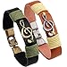 2PCS Couple Music Note Charm Leather Bracelet Cuff For Men and Women