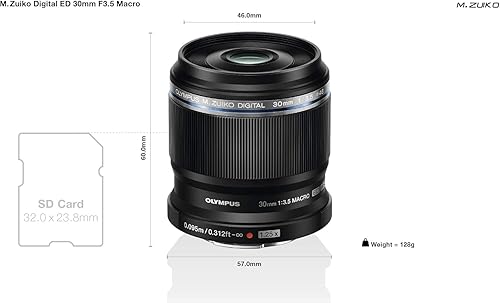 Vista 3 de Olympus M. Zuiko Digital ED - Lente macro F3.5 de 1.181 in, apto para todas las cámaras MFT (modelos OM-D y bolígrafo, serie G de Panasonic)