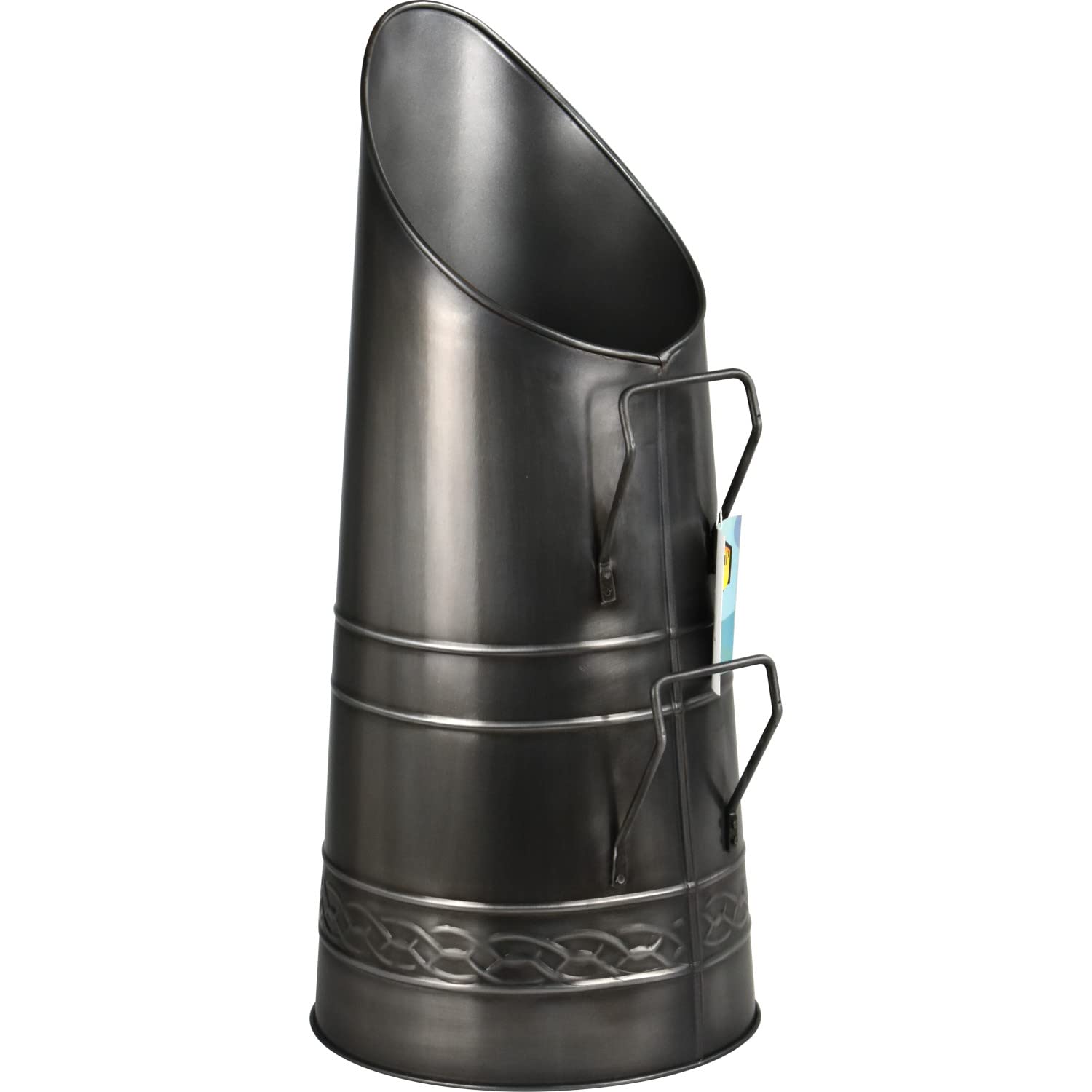 Galvanised Coal Hod 21" Fireside Tool House Warming (Pewter)