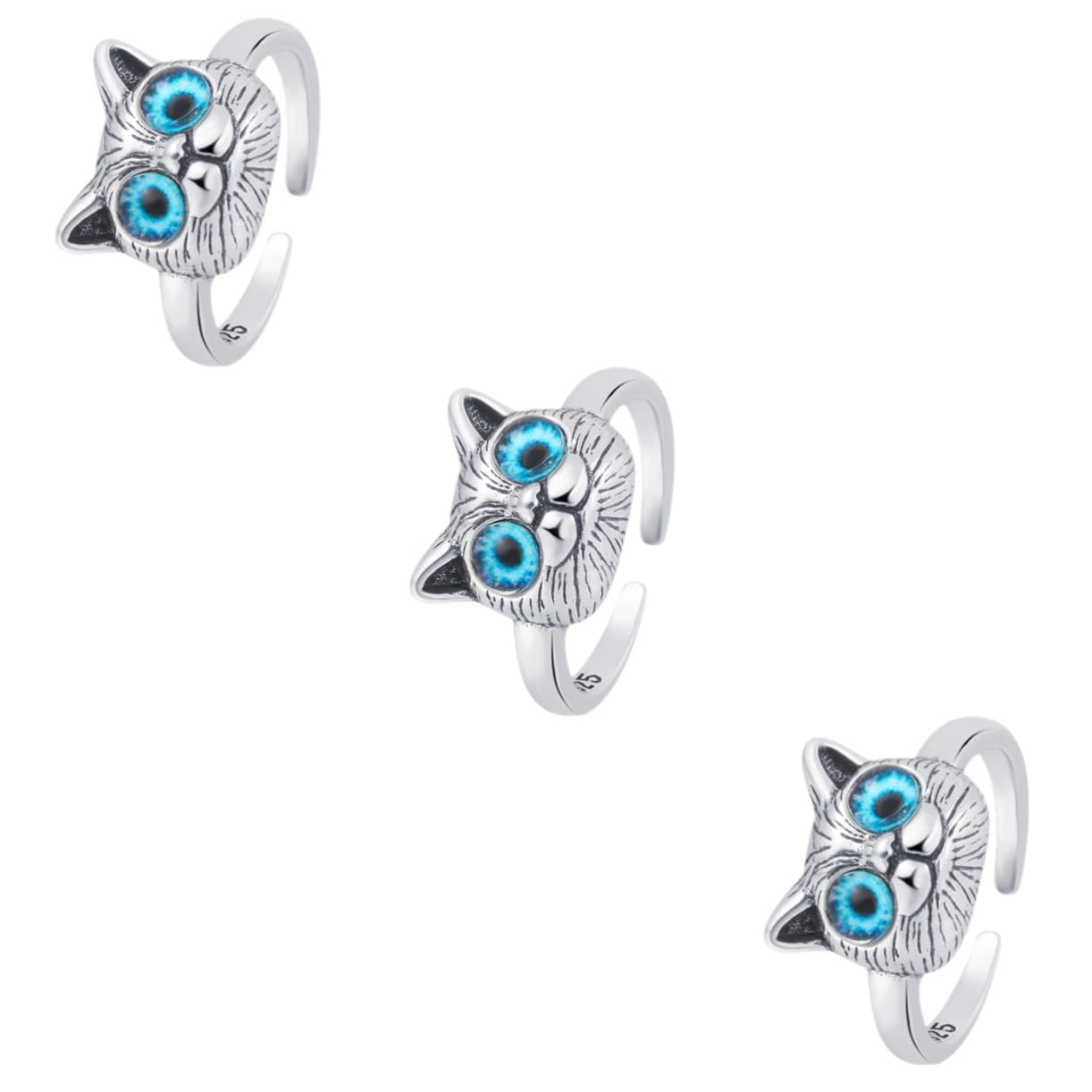 Bijoux oeil de chat avec bague rétro et collier en cuivre - 8