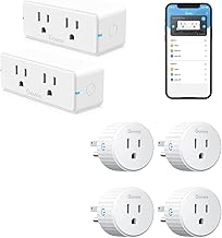 Govee Dual Smart Plug 2 Pack, 15A WiFi Bluetooth Outlet, Work with Alexa and Google Assistant, 2-in-1 Compact Design Bundle with Govee Smart Plug, WiFi Plugs Work with Alexa & Google Assistant