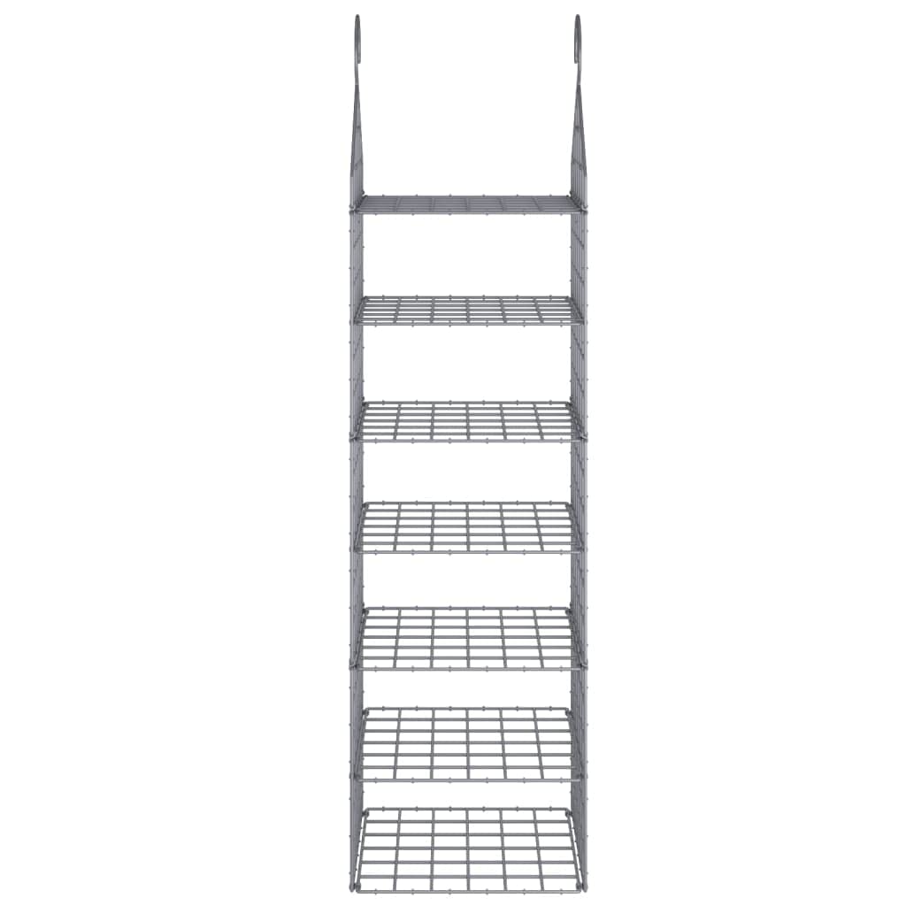 Almacenamiento colgante para armarios con 7 compartimentos, gris, material PP y PE, 31 x 31 x 113 cm, organizador de armario para barra de ropa, ahorra espacio, estable, ideal para