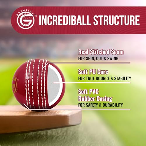 image for ONEGlobal Soft Rubber Cricket Ball for Practice | Outdoor & Indoor Pra