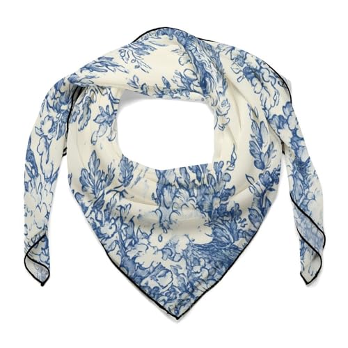 Vintage Green Leaf Bow Pattern Women Hair Scarf Square Silk Like Head Scarves Handkerchief Satin Neck Scarf