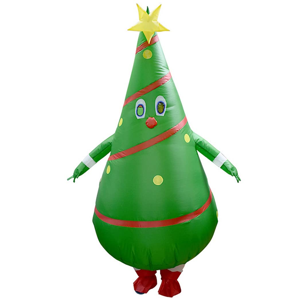 Licogel Inflatable Costume Xmas Tree Portable Creative Funny Decorative Blow up Costume Party Costume for Adults Portable Lightweight Lovely Jumpsuit