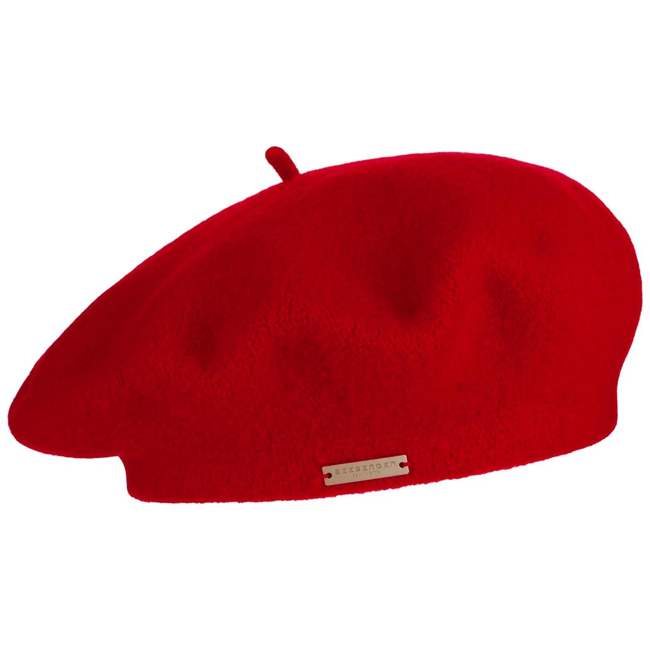 Seeberger Virgin Wool Beret for Women Winter Cap (One Size - red)