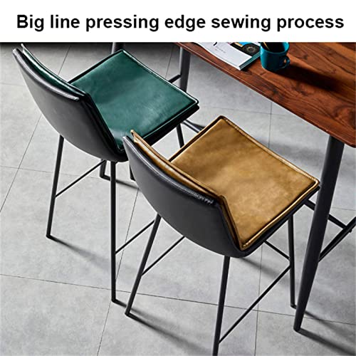 Jhkzudg Saddle Leather Bar Stools Set Of 2,Counter Height Bar Stools,Modern Kitchen Island Bar Stools,Metal Dining Chairs Shop Stool,Urban Industrial Counter Chairs For Kitchen Island,Green #TOP5