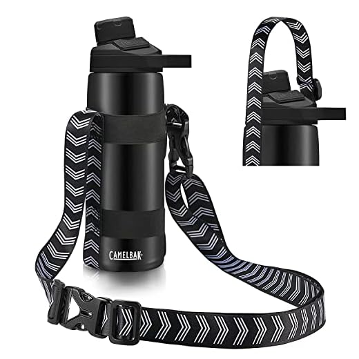 EasyAcc Water Bottle Handle Shoulder Strap, for 12oz - 64 oz Hydro Flask Wide Mouth Water Bottles and Universal Water Bottles, with Carabiner, for Walking Hiking Camping (Bottle Excluded)