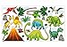 nikima 017 Sticker mural pour chambre d'enfant Motif dinosaure T-Rex préhistorique Brachiosaurus en 6 tailles – Sticker mural mignon pour chambre de bébé, décoration murale pour garçon et fille (1250 x 700 mm)