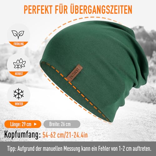 Mütze Damen Herren, Slouch Beanie Mütze, Weich Dünne Mütze aus Baumwolle, Leichte Atmungsaktiv Longbeanie, Elastisch Laufmütze für Alle Jahreszeiten