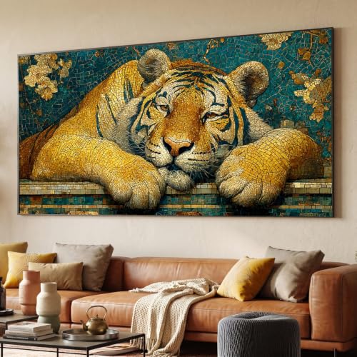 Tableau sur toile Tigre royal d'Asie décoration intérieure nature format compact 30x50cm