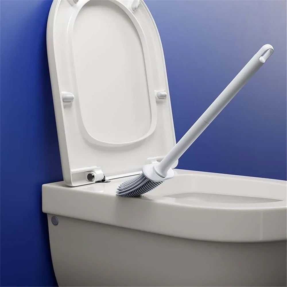 Cepillo de WC con soporte, cepillo de baño de pared, cepillo de baño de plástico (negro)