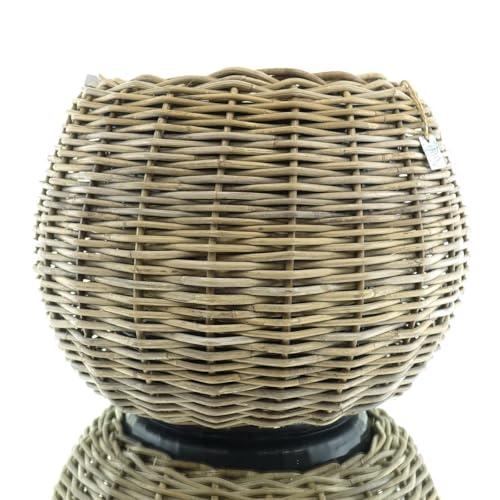 Van der Leeden DRYPOT® Rattan Tina Pflanzkübel Grau Ø 45 cm -...