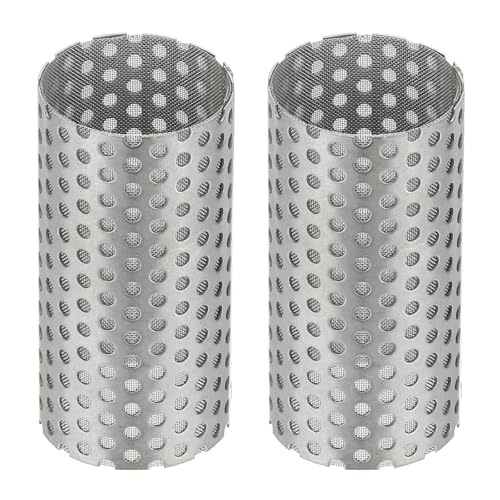 Image of PATIKIL 2 Pcs 28mm OD Strainer Mesh, 55mm H 80 Mesh Screen Y Shaped Strainer Filter Valve Mesh Screen 304 Stainless Steel Double Layer Strainer Mesh for Debris Pump Water Oil Separation