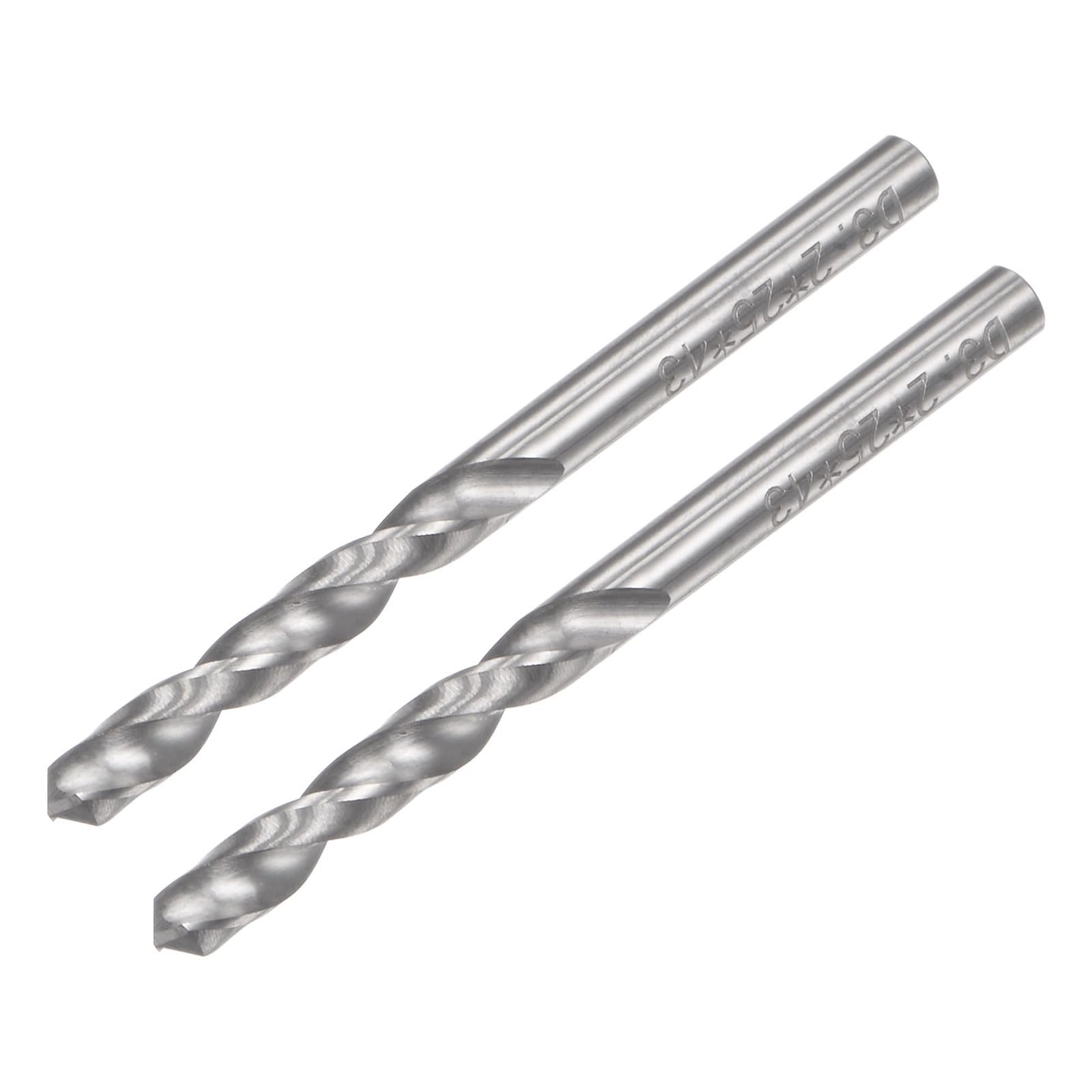 YOKIVE 2 Pcs Solid Carbide Drill Bits, 3.2mm C2/K20 Tungsten Carbide Tipped 118° Standard Point, Great for Iron, Metalworking, Stainless Steel, Aluminum