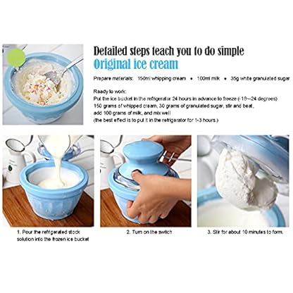 XYSQ Slush Maschine EIS, Double Eile Eimer Machen Köstliche Eiscreme Sorbets Und Gefrorene Joghurt Maker, Tragbarer… – Bild 7