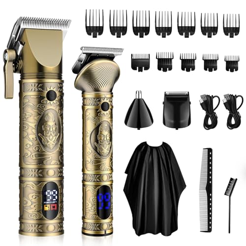 GSKYメンズヘアカッター バリカンセット 往復式シェーバー 鼻毛カッター2in1