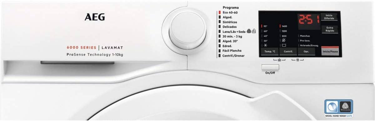 AEG L6FBI147P Lavatrice Libera Installazione, Caricamento Frontale, 10 Kg, 1400 rpm, Serie 6000, Motore Inverter, Inizio Differente, Pannello di controllo Bianco, Bianco AEG L6FBI147P Lavatrice Libera Installazione, Caricamento Frontale, 10 Kg, 1400 rpm, Serie 6000, Motore Inverter, Inizio Differente, Pannello di controllo Bianco, Bianco