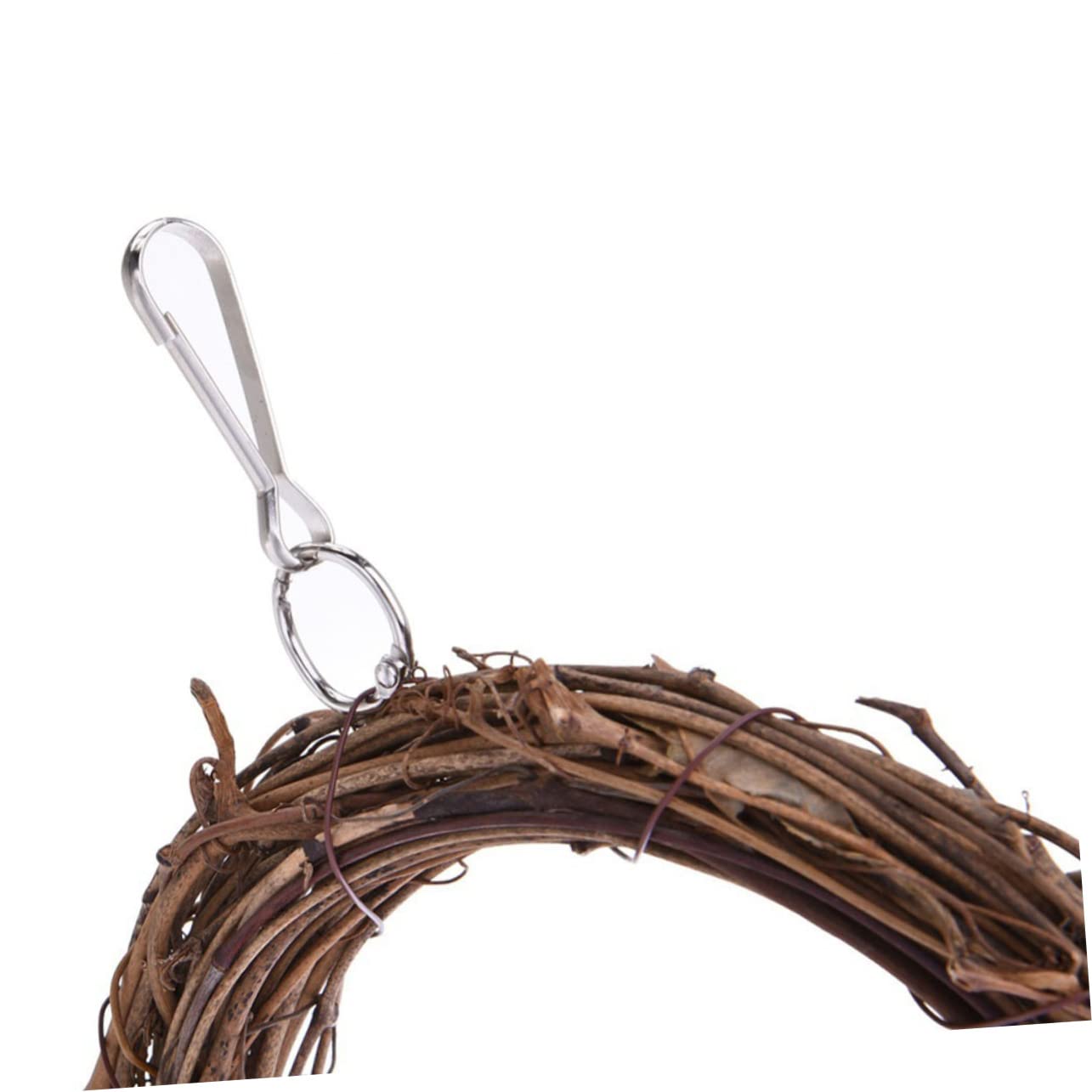 Happyyami Parrot Swing Toy 15cm Rattan Hanging Bird Toy Metal Buckle Bell Bird Swing for Cage Garden Random