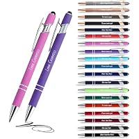 Jolis Papiers Personalisierter Kugelschreiber 2-in-1 - Mit Stylus, Gravur, Softtouch-Griff, Schwarze Tinte