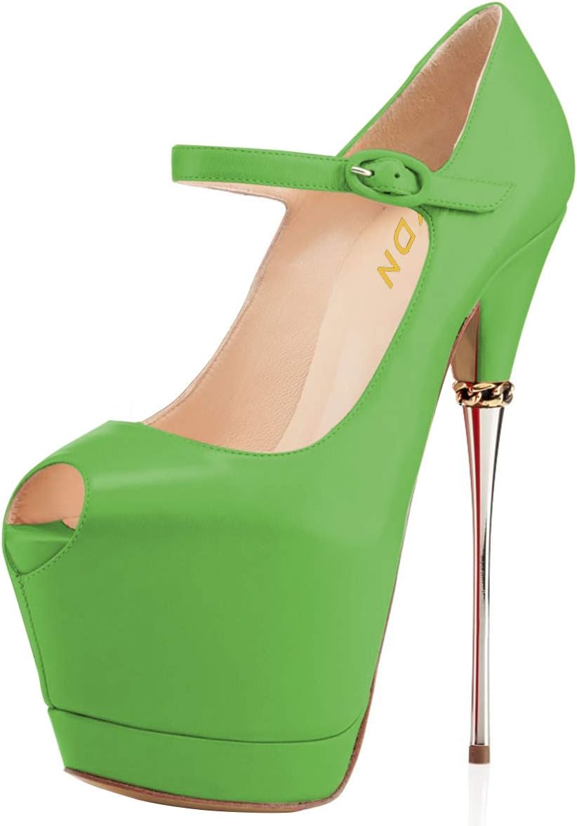 Zapatos YDN Peep Toe Sky High Tacones de plataforma con correas en