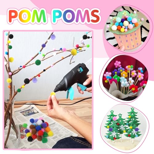 TOAOB 50pcs Craft Pompoms Loisirs Creatifs Multicolore 2 cm Gros Pompons Artisanale Moelleux pour Bricolage Fournitures Décorations Couture Guirlandes Franges Projets et Artisanat – vue 4
