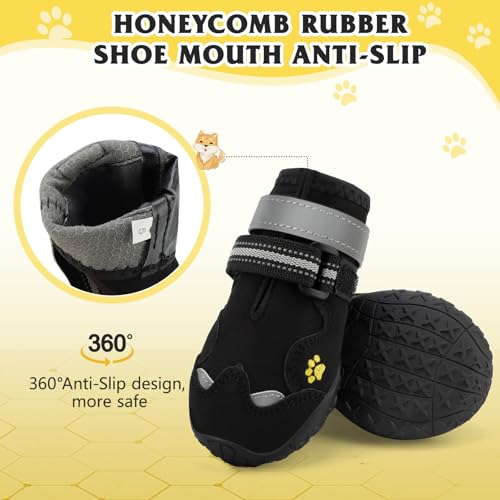 Sapatos para cães, sapatos FISHOAKY para cães grandes, botas antiderrapantes de 360° para cães médio