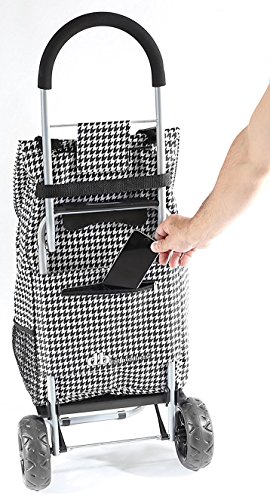 Image of dbest products Trolley Dolly Shopping Grocery Foldable Cart Storage Mom, Houndstooth