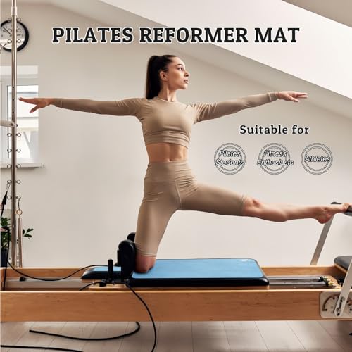 JOOEER Pilates Reformer Mat Towel, 1.2 mm Thick Non Slip Foldable Lightweight Pilates Reformer Machine Exerxise Mat Cover for Gym Fitness, 39 x 24 inch, Blue by jooeer - Used condition - Image 5