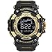 Produktbild JTTM Herren Digitale Armbanduhr, Outdoor Laufen 5 Bar wasserdichte Militärische Uhren, Cool Sport Große Anzeige LED Sportuhr Mit Wecker Für Herren,Gold