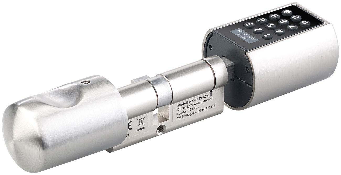 VisorTech Türzylinder: Elektronischer Tür-Schließzylinder, Transponder, Code, Bluetooth & App (Elektronisches Schloss, Elektronisches Türschloss mit Chip, Elektrischer Türöffner)