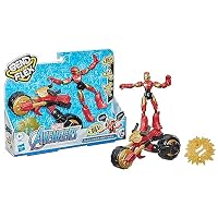 Marvel Bend and Flex - Flex Rider Iron Man 6" Flexible Action Figure with 2-in-1 Motorbike, Toys for Kids Ages 6+, F0244