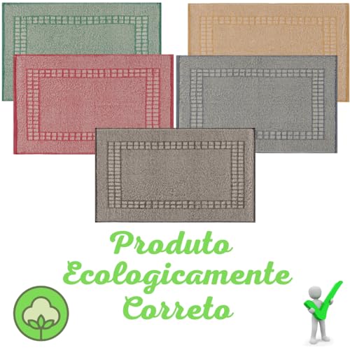 Kit 05 Tapete Para Banheiro Atoalhado Sem Estampa 100% Algodão 45x70cm Saída de Box - Sortido