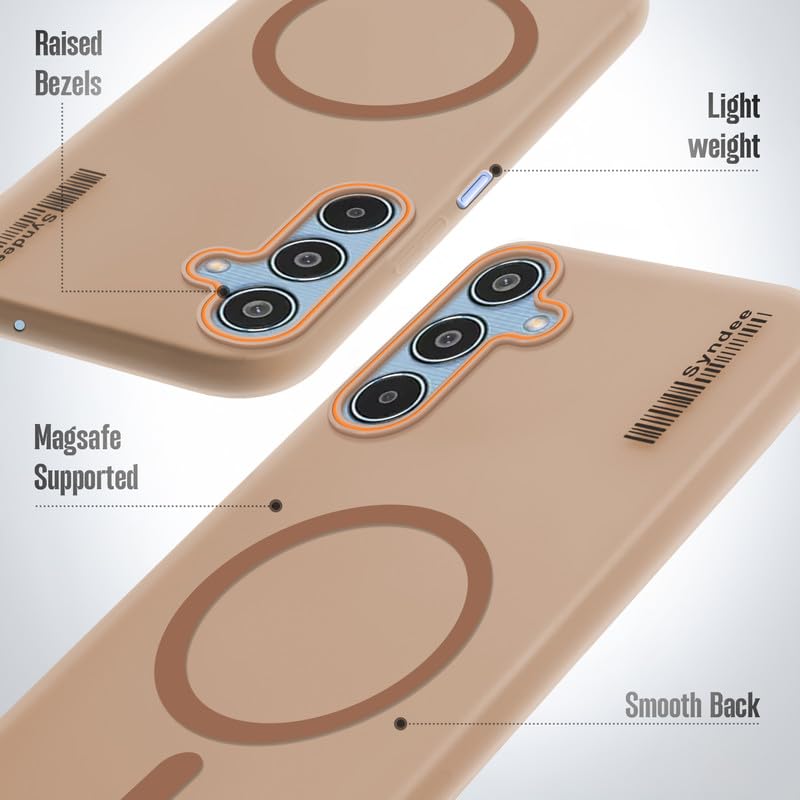 Image of Mr. Case Back Cover for Samsung M35 5G Sleek Frosted Translucent Back Only Compatible with Wireless Magnetic Accessories | Anti-Scratch Shockproof Phone Case - Brown