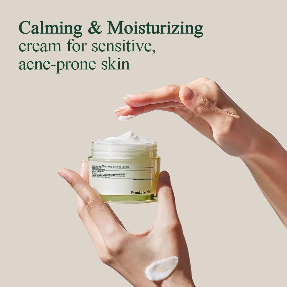 Pyunkang Yul PKY Calming Moisture Barrier Cream Instantly Soothes Sensitive Skin, Hyaluronic Acid & Ceramide for Hydration, Vegan, Korean Skincare (3.38 Fl. Oz, 100ml) - Image 2