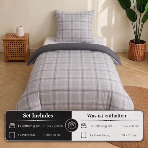 Pamposh Bettwäsche 135x200 cm Set – 2-teilig Mikrofaser Bettbezug mit Kissenbezug 80x80 cm… – Ansicht 3